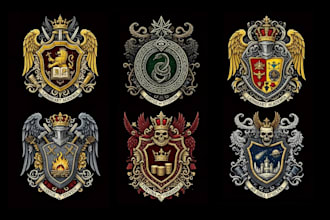 design luxury regal heraldic family crest coat of arms logo