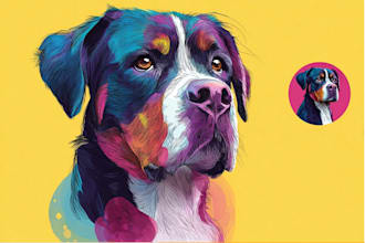 draw your pet into a very amazing vector pop art