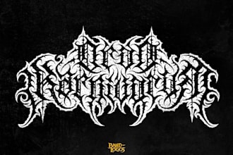 design a dark and brutal blackened death metal logo for your band