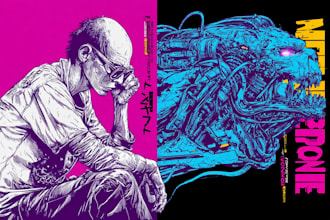 create t shirt illustration cyberpunk style