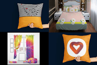 design custom pillows, cushion cover, floor mat, door mat,bedsheet,curtains