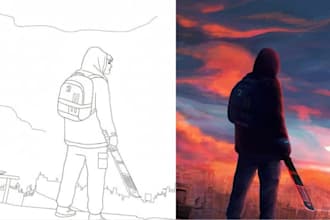 minimalist line art style 1 person