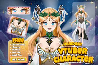 draw anime vtuber model for live2d rigging