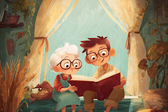 illustrate children story book illustration, children story