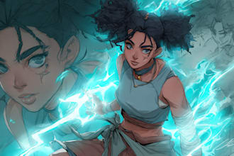 draw digital artwork in comic and or anime style