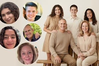 combine separate photos into one realistic group portrait