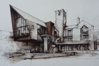 drawn architecture drawing sketch concept illustrations
