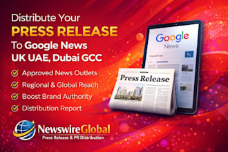 write and distribute your press release to google news UK uae dubai gcc