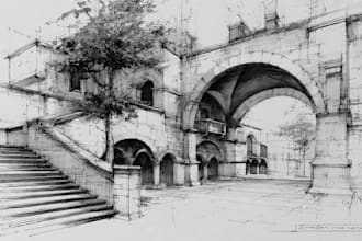 do hand drawn architectural sketches