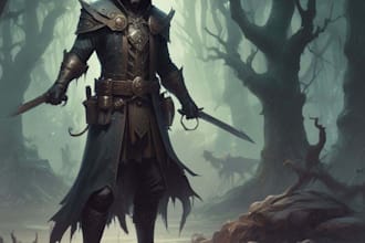 create a fantasy horror character art and horror art
