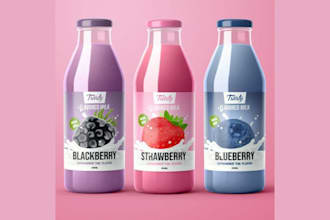 design juice label water bottle label, energy drink, beverage and can label