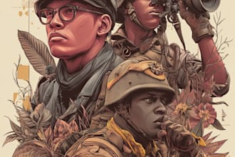 draw military themed illustrations