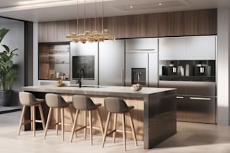 create photorealistic 3d kitchen and bathroom renders