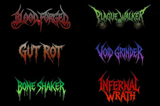 draw gothic, black metal, death metal font logo
