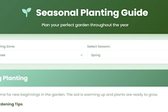 design interactive seasonal plant guide website