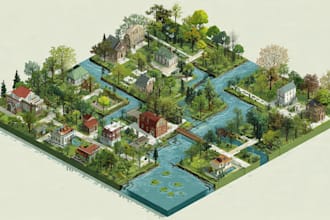 make amazing vector or isometric map illustration