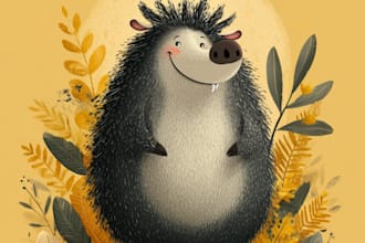 draw cute cartoon or animal illustration