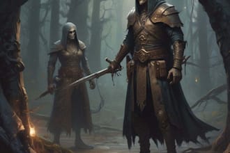 create a fantasy horror character art and horror art