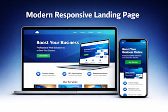 design or redesign a modern responsive landing page in HTML CSS PHP