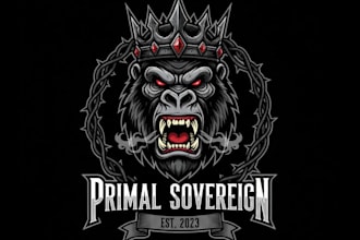 do wonderful king gorilla mascot logo design for company