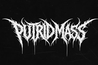 draw death metal, black metal, and brutal death metal logo