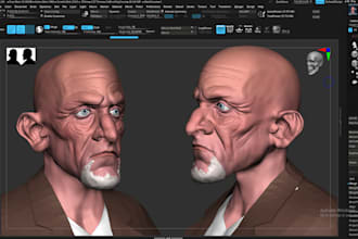 custom 3d stylized character sculpting in zbrush with clean details and shape