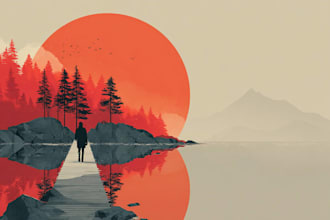 create a vector flat illustration for brand, website