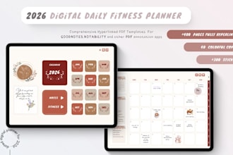design 2026 digital planner templates, custom journals