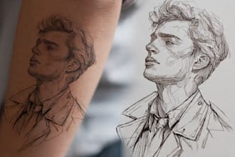 design a stunning minimalist lineart tattoo for you