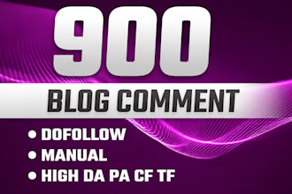 build 900 high quality do follow blog comment SEO back links