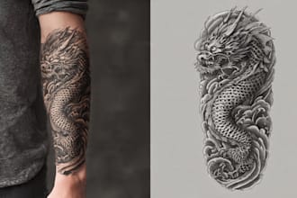 draw amazing japanese oriental tattoo