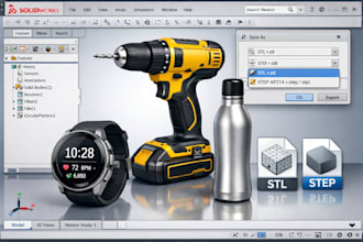 3d cad modelling, product and industrial design with stl step files in solidwork