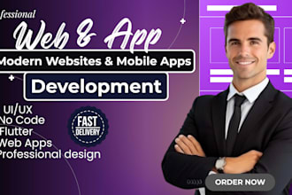 create modern, responsive web and app solutions using react, flutter, nocode