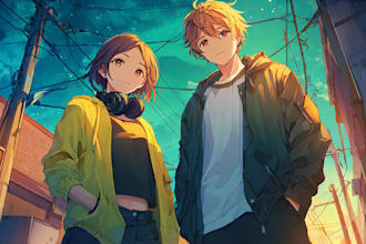 create an stunning anime album cover art
