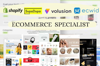 design volusion bigcommerce ecwid shopify woocommerce online store and printify