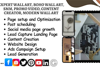 be your wall art boho wall art smm promo video content creator modern wall art