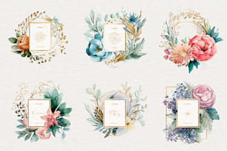 design hand drawn watercolor logo for you
