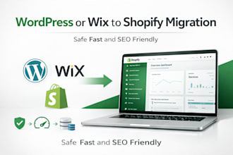 migrate wordpress to shopify migration or wix website to shopify