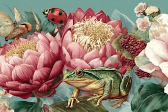 draw botanical and animal designs and patterns for you