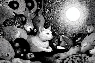 draw black and white illustrations