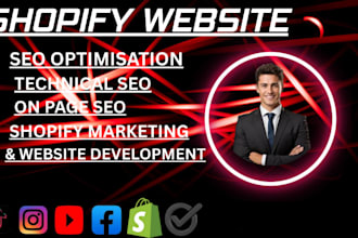 do technical and on page for your shopify marketing website as an seo expert