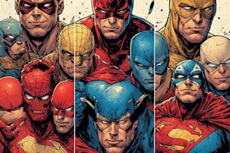 draw a superhero pop art portrait
