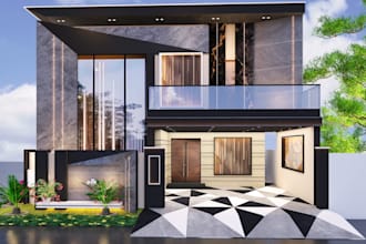 3d exterior front design