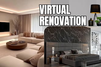 virtual staging, virtual renovation services, add new furniture to the room