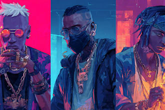 create cyberpunk, sci fi and game characters