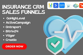 insurance CRM sales funnels creatio activecampaign ghl bitrix24 vtiger ontraport