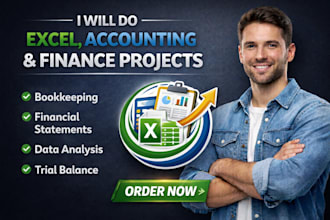 do excel projects, accounting and finance projects