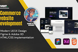 design e commerce UI UX in figma, adobe xd, HTML