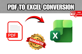 convert pdf to excel and excel to pdf in 24 hours