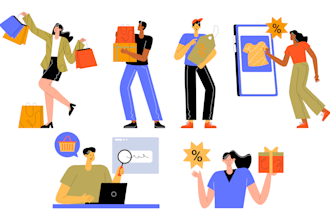 do 2d flat vector illustration for website apps ui design